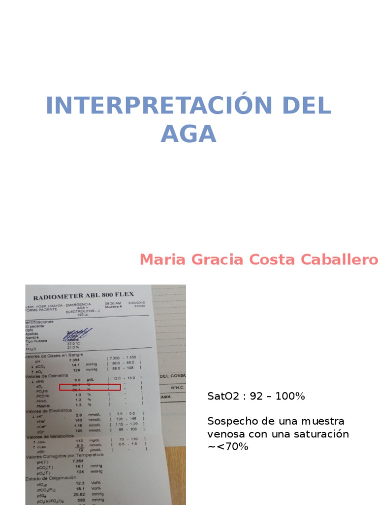 Interpretación Del AGA Medicina de Cuidados Intensivos Medicina
