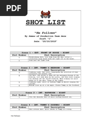 Shot List 