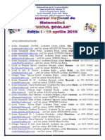 Concursul Național de Matematică "MICUL ȘCOLAR ", Ediția I, Anul Școlar 2015-2016
