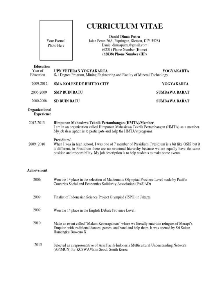 Mining Engineering CV | PDF