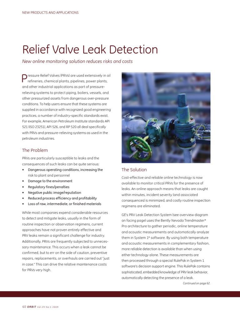 GE Relief Valve Leak Detection PDF Leak Industries