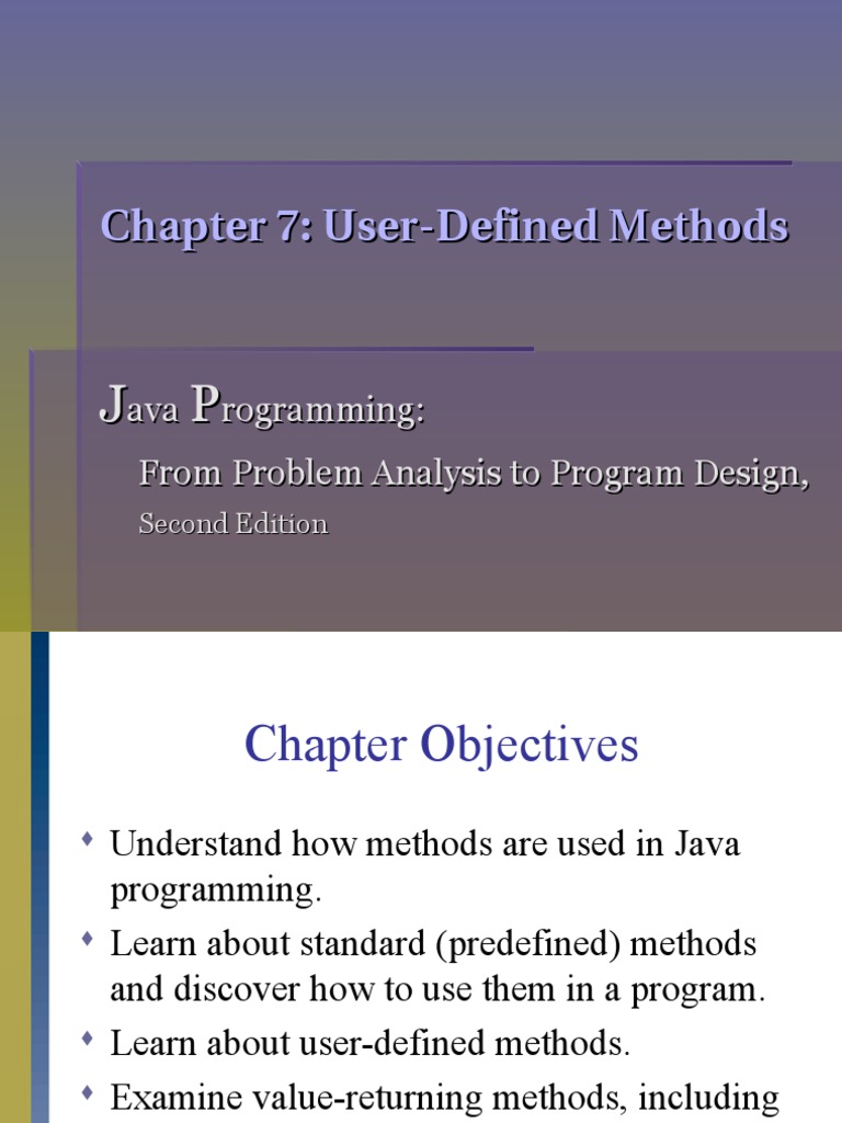 Chapter 7: User-Defined Methods | Download Free PDF | Parameter ...