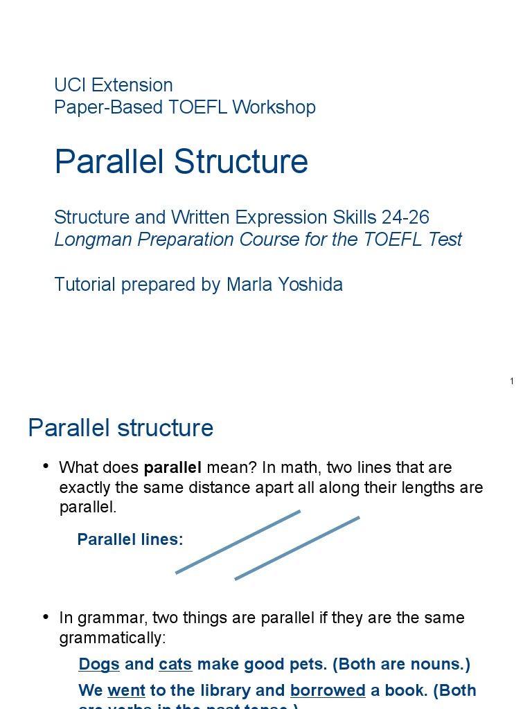 Understanding Parallel Structure in Writing | PDF | Verb | Adjective