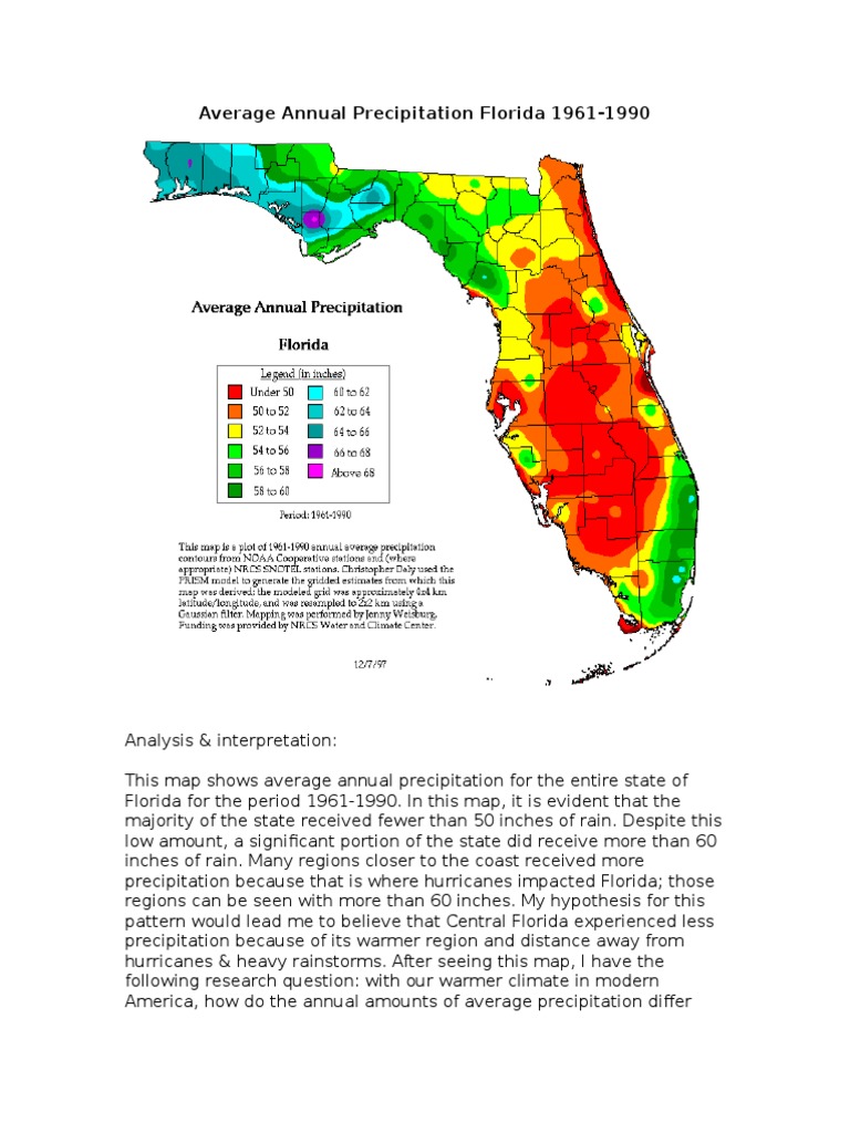 Florida Rainfall Patterns 1961-1990 | PDF | Politics | Social Science