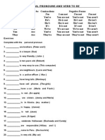 Personal Pronouns and Verb To Be