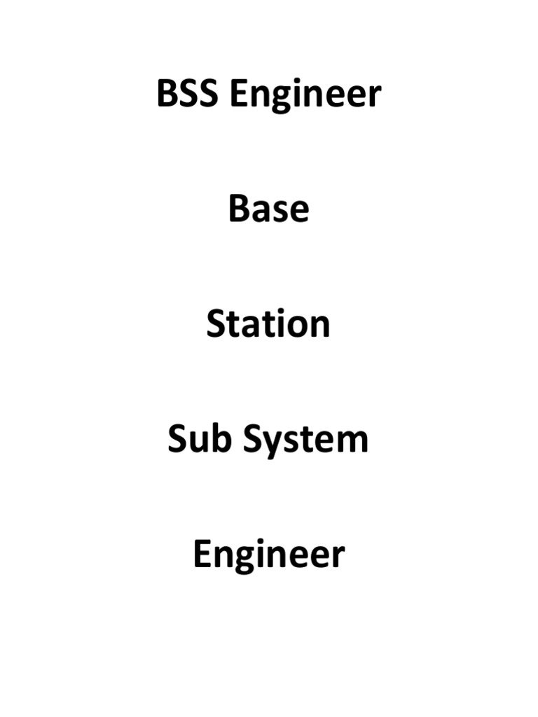 BSS Engineer Role Overview | PDF