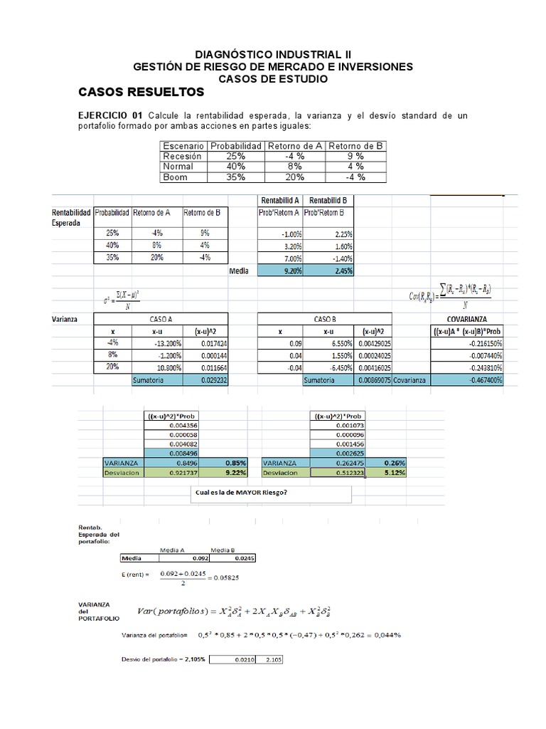 Gestión de Riesgo y Rentabilidad en Inversiones | PDF | Compartir ...