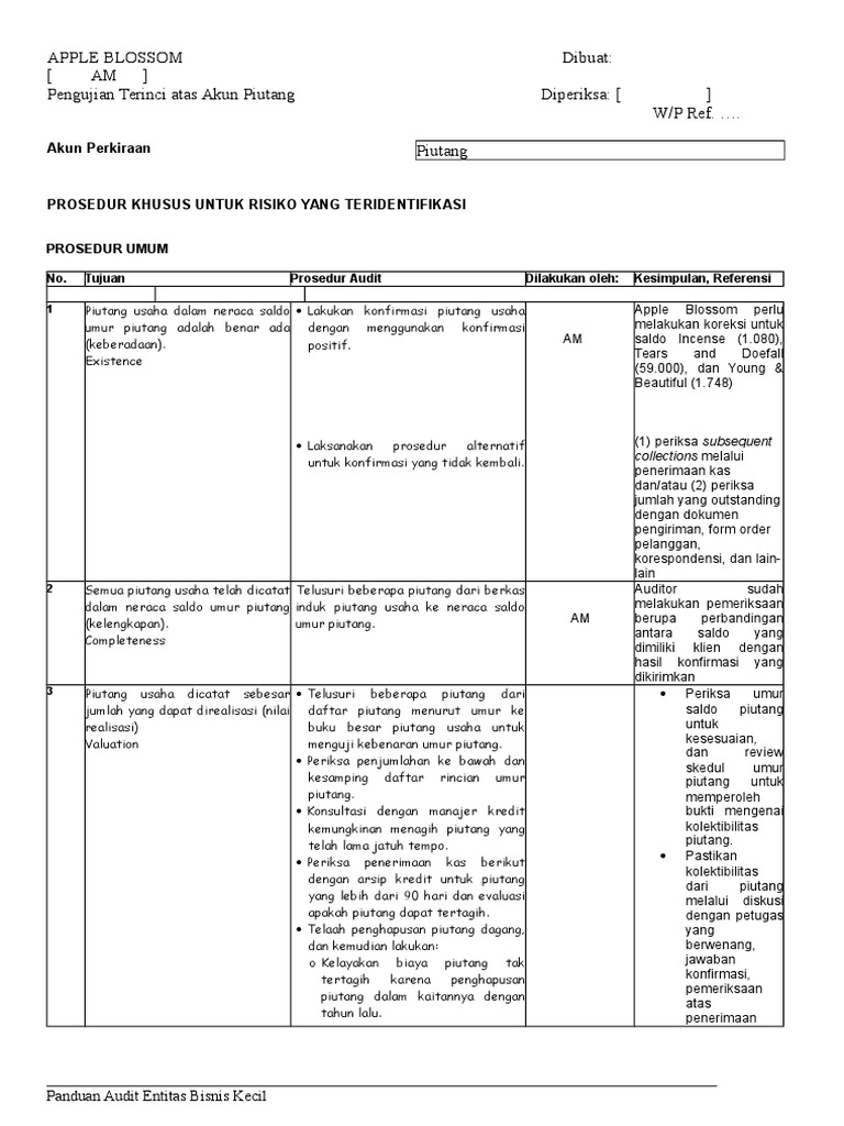 Uji 5 Asersi Piutang