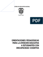 Ministerio de Educación Colombia discapacidad cognitiva 2006