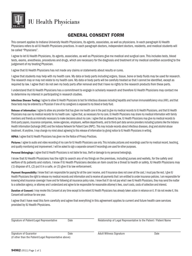 Contoh General Consent Medical Record Physician