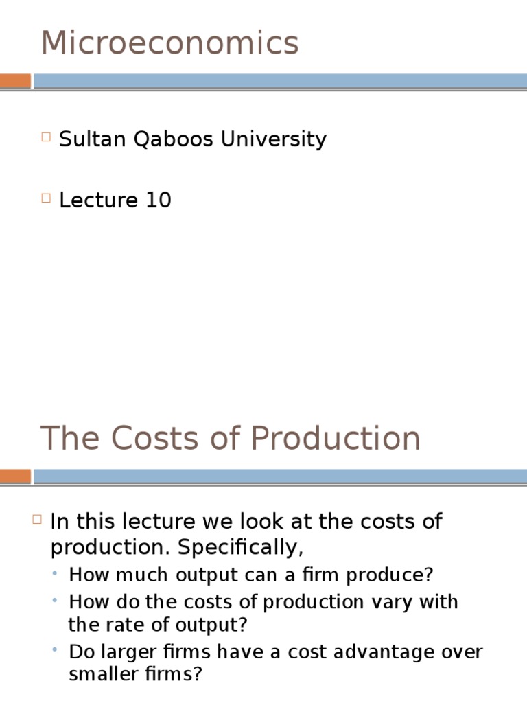 Understanding Production Costs in Microeconomics | PDF | Marginal Cost ...