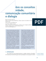 Notas sobre os conceitos de comunidade, comunicação comunitária e dialogia. 