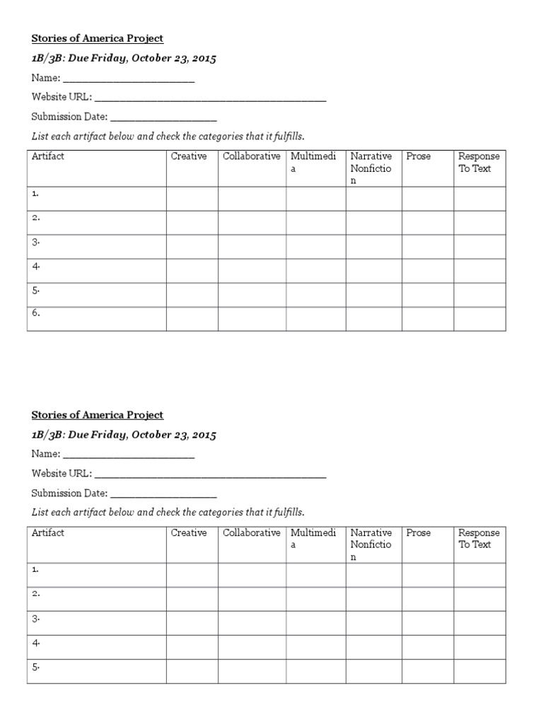 Stories of America Project Guidelines | PDF