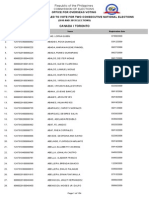 List of Deactivated Overseas Voters - Toronto