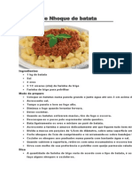 Receita de Nhoque de Batata