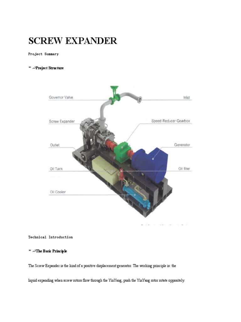 Screw Expander | PDF | Steam | Turbine