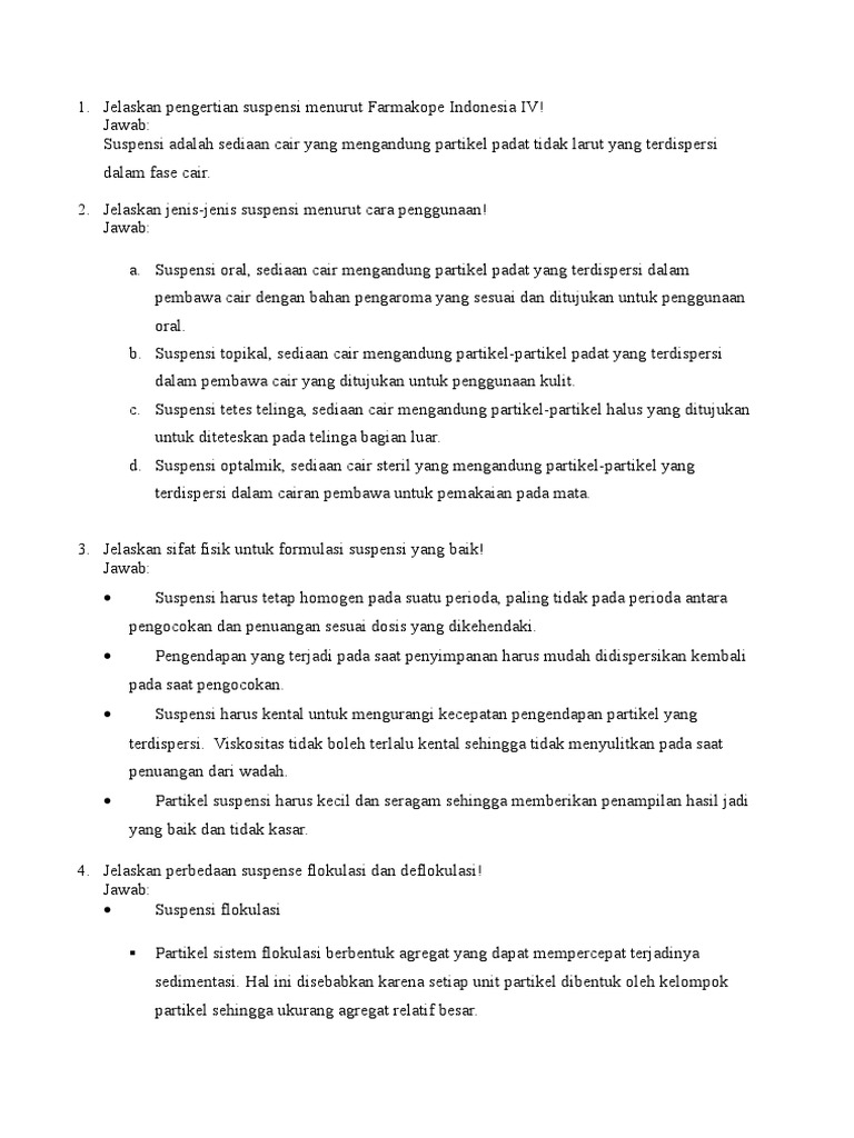 Soal Essay Teori Suspensi