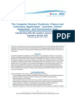 The Complete Denture Prosthesis: Clinical and Laboratory Applications - Insertion, Patient Adaptation, and Post-Insertion Care