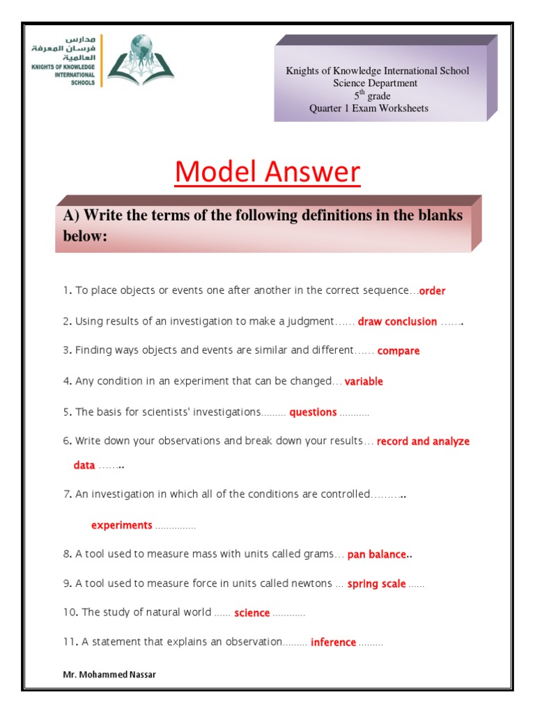 5th Grade Scientific Method Worksheet | PDF | Observation | Scientific ...