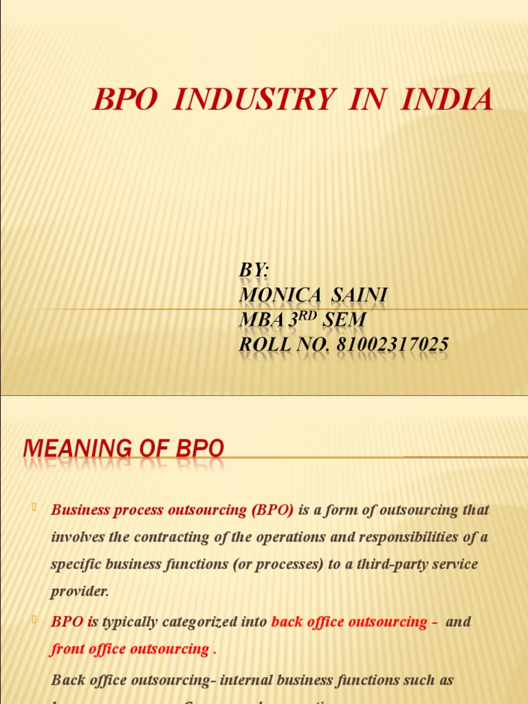 Overview of India's BPO Industry | PDF | Outsourcing | Economies