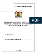 Siaya Prequalification Tender Document