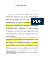 Penser La Politique. (Pensar a política) Bourdieu