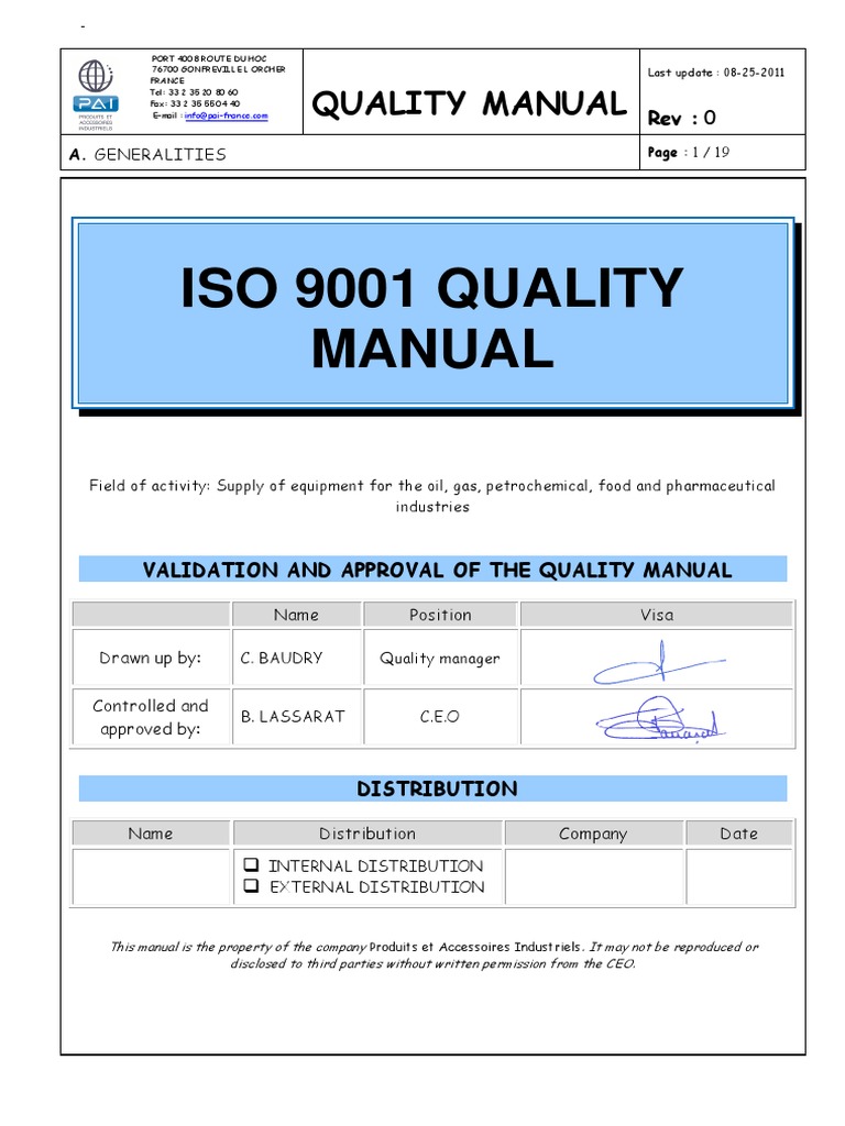 Quality Manual Template PDF Surveillance Quality Management