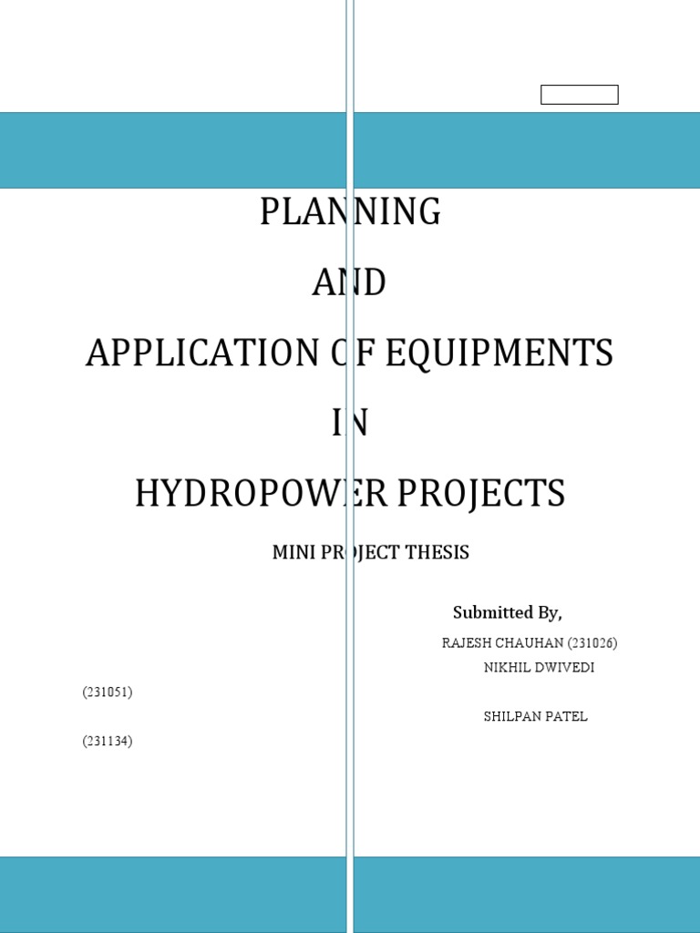 Hydropower Project Equipment Planning | PDF | Hydroelectricity | Energy ...