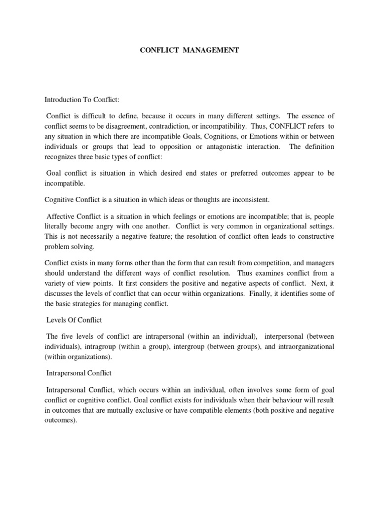 Understanding Five Conflict Types | PDF | Conflict (Process ...