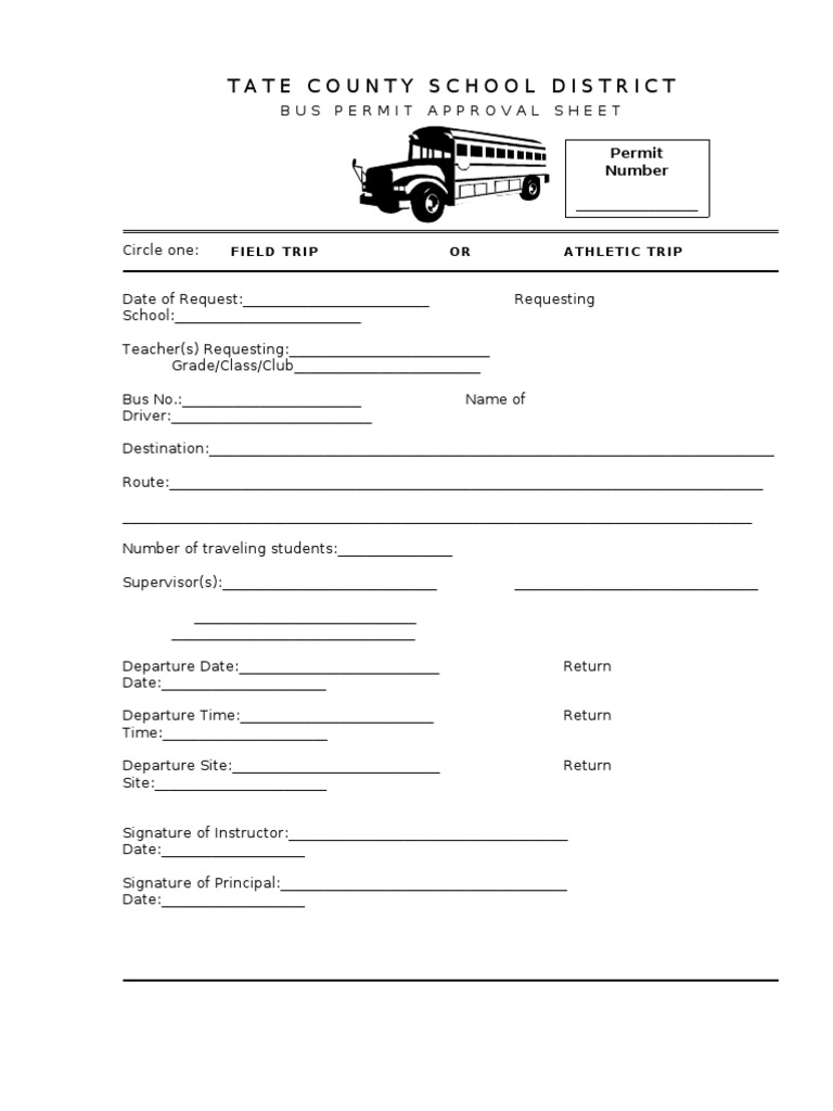 Tate County Bus Permit | PDF