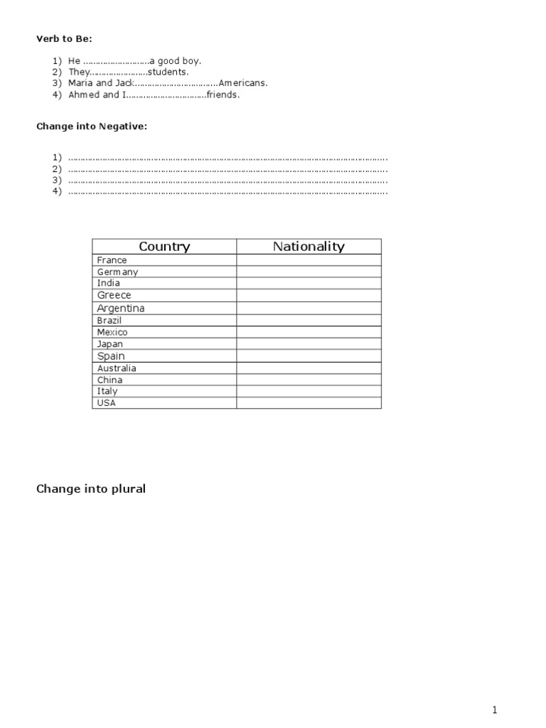 Change Into Plural PDF
