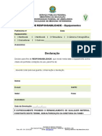 Modelo Termo de Responsabilidade - Equipamentos