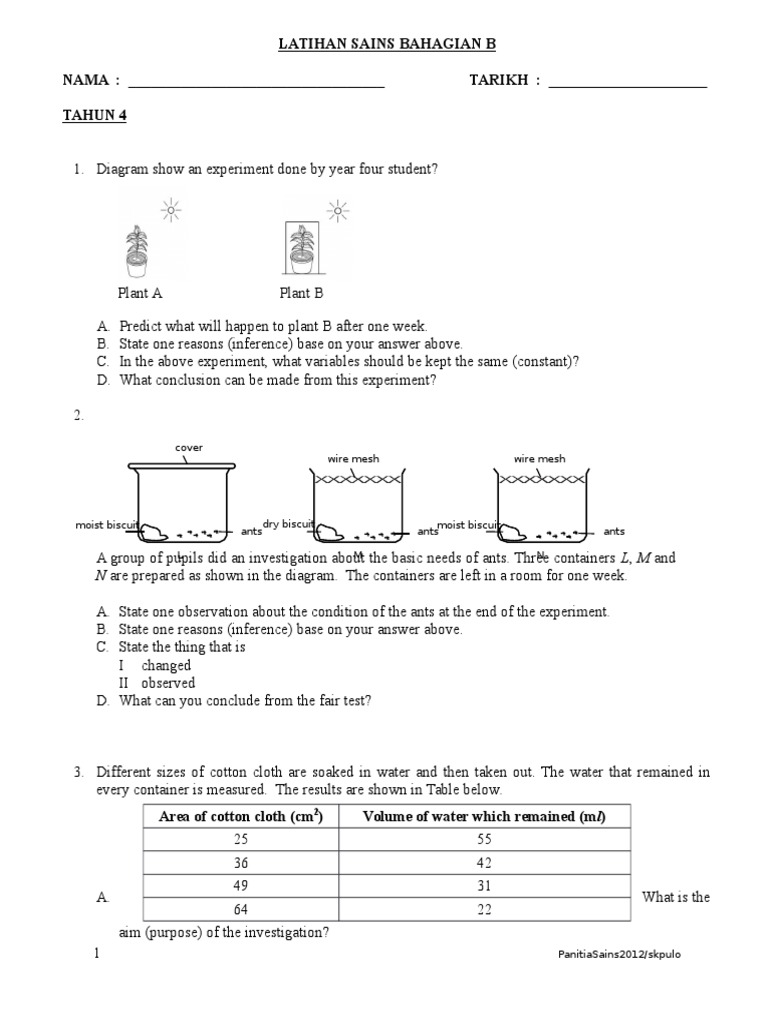 Soalan Latihan Sains Tahun 4, 5, 6  Eclipse  Inference