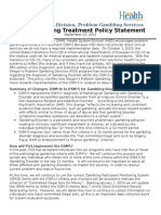 DSM-5 Gambling Treatment Policy Statement 9-30-2015