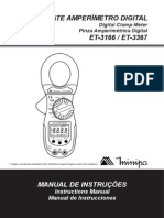 Manual Alicate Amperímetro Digital Et-3166 BR