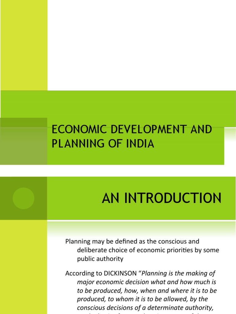 Economic Development and Planning of INDIA | PDF | Economic Planning ...