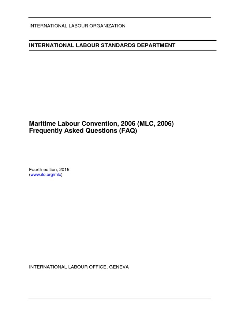 MLC 2006 | PDF | International Labour Organization | Faq