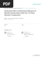 Strain Rate Effect on Mechanical Behavior of Metallic Honeycombs Under Out-Of-Plane Dynamic Compression