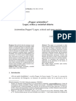 ¿Popper Aristotélico Logos, Crítica y Sociedad Abierta PDF