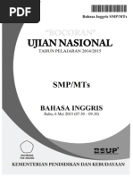 Bocoran Soal UN Bahasa Inggris SMP 2015