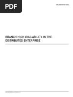 Branch High Availability in The Distributed Enterprise: Implementation Guide