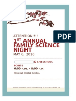 Family Science Night Flyer