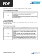 updated internal assessment criteria - sl and hl  1 