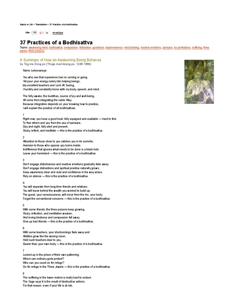 Zangpo Tokme 37 Practices Of A Bodhisattva Bodhisattva - 