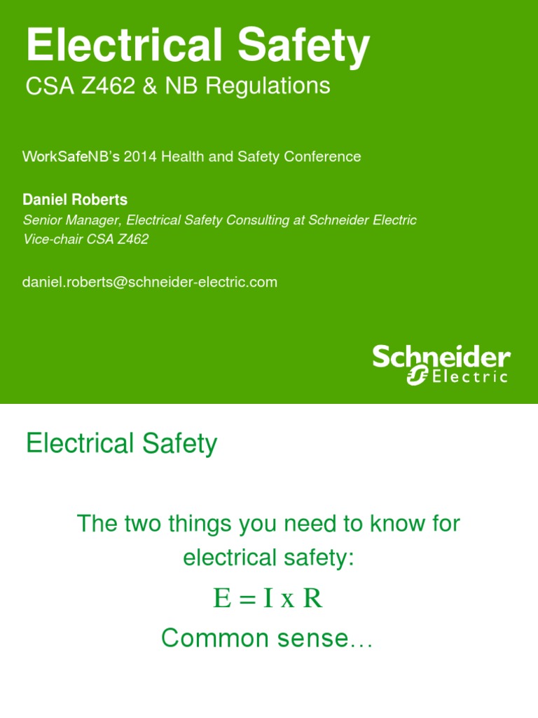 Electrical Safety CSA Z462 & NB Regulations PDF Personal