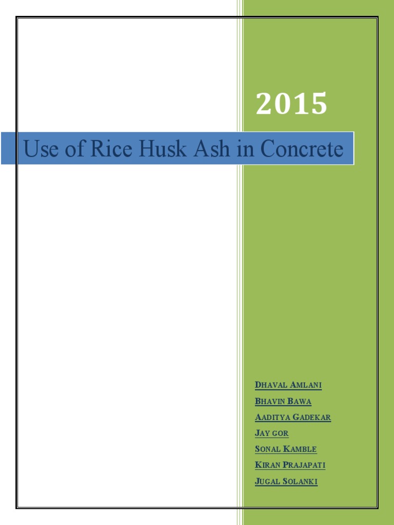 Rice Husk Ash in Concrete Applications | PDF | Concrete | Cement