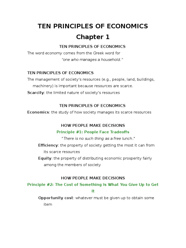 Ten Principles of Economics | PDF | Economics | Inflation