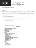 Holy Cross of Bansalan College Bansalan, Davao Del Sur A.Y 2011-2012 Syllabus in IT 124 (Program Logic Formulation) Curriculum Pacing Guide