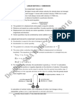 Summary of Linear Motion