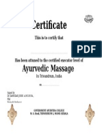 Certificato Di Massaggio Ayurvedico